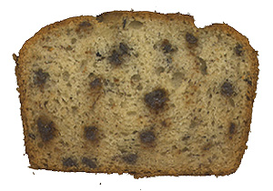 Banana Chocolate Chip Bread Slice, Actual Size