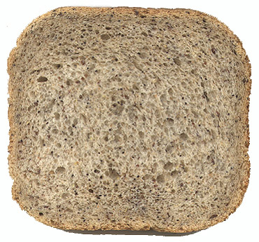Country Seed Bread Slice, Actual Size