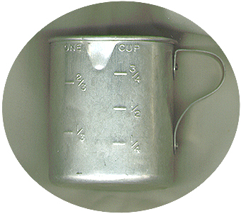Aluminum Measuring Cup - Embossing Only On One Side